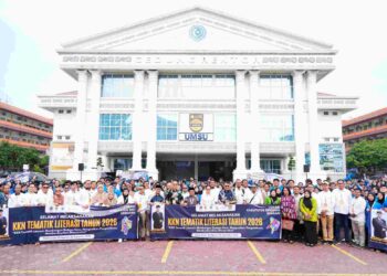 Rektor UMSU Lepas 460 Mahasiswa KKN Tematik Literasi 2026 ke 35 Lokasi di Tiga Kabupaten